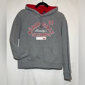 Y2K - Aeropostale “Tomboy fit” juniors size large - gray and red hoodie